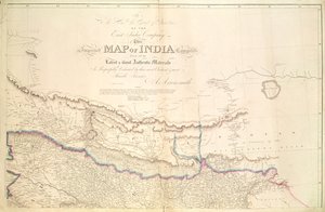 インドの地図、1822年